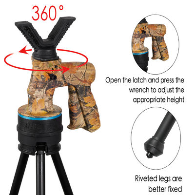 Aluminum Alloy Shooting Stick With Rotary Switch Leg Lock Rubber Feet And 20kg Load Capacity